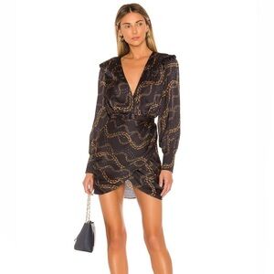 NWT L’Acadamie Revolve The Joyce Mini Dress in Black Chain Small